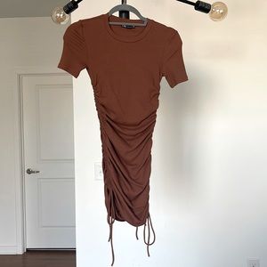 NWOT Zara Ruched Bodycon Mini Dress